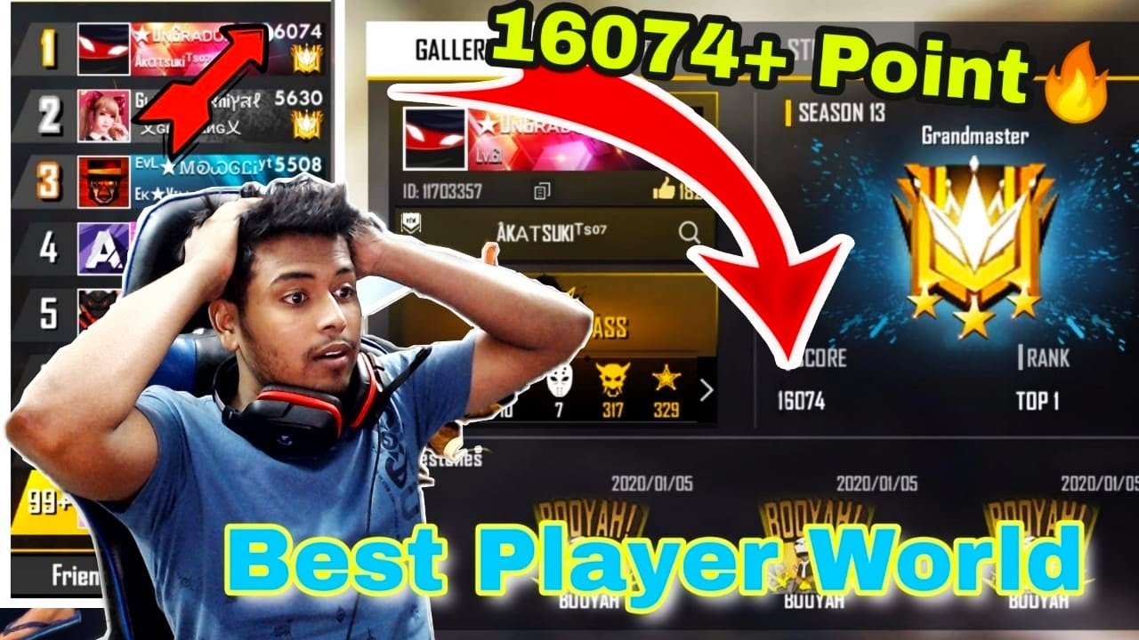 Top 1 Global Indian Best Player 11000 Rank Points Indian Real Free Fire Heroes Youtube