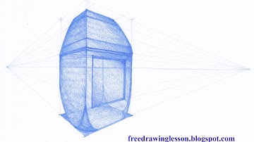 Perspective Drawing : Draw a box : A bottle... in a two point perspective.. monochrome. #shorts