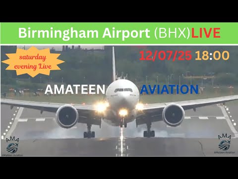 Sunset Live : Birmingham Airport : 12.7.2025 #aviation ,#airplane ,#live