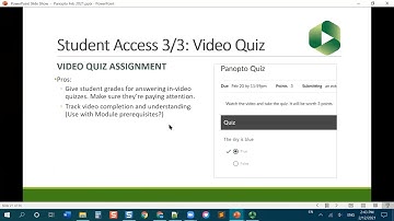Graded Video Quizzes in Canvas (Panopto Basics Workshop Part 8)