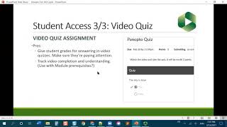 Graded Video Quizzes in Canvas (Panopto Basics Workshop Part 8)