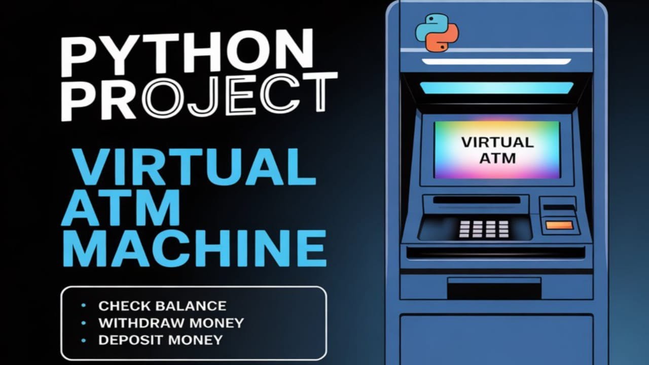 Basic Python Project: Virtual ATM Machine 💳 Only using if,else In HINDI ...
