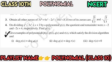 Give example of polynomial p(x), g(x), q(x) and r(x) which satisfy the division algorithm and