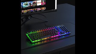 TECURS WK008 Clavier à membrane filaire lumière LED Clavier de jeu Clavier Gaming screenshot 5