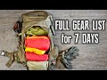 7 day backpacking gear list  real tested loadout 4k  taival outdoors