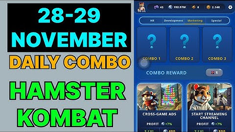 HAMSTER KOMBAT GAMEDEV DAILY COMBO | HAMSTER KOMBAT DAILY COMBO | 28 NOVEMBER HAMSTER DAILY COMBO |