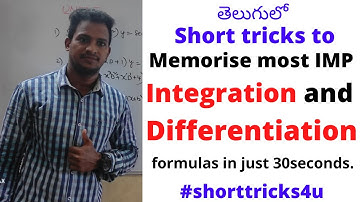 Short tricks to memorise most IMP Integration and differentiation formulas in just 30seconds ||