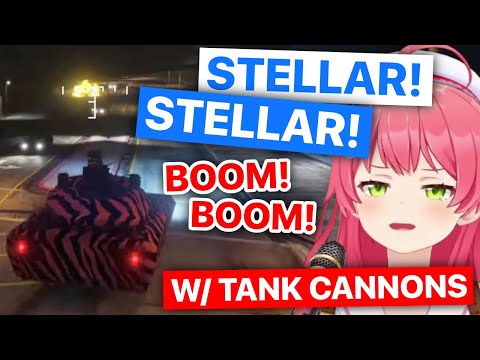Miko Sings Stellar Stellar With Tank Cannons (Sakura Miko / Hololive) [Eng Subs]