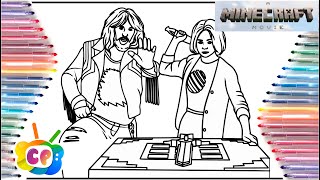 A Minecraft Movie all characters coloring page / A Minecraft Movie / Minecraft coloring pages