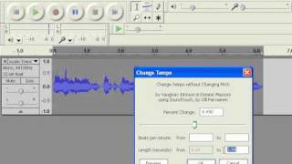 Tempo change in Audacity BETA 1.3.10