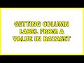 Getting column label from a value in dataset