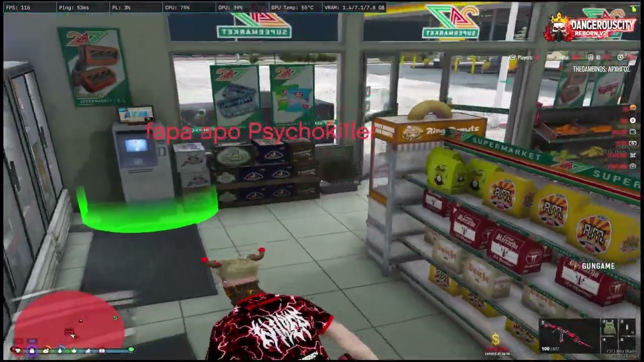 TheGambinos ll PvP Highlights ll Psychok1ler VS ALL ll GTARP ll DANGEROUS V2 ll