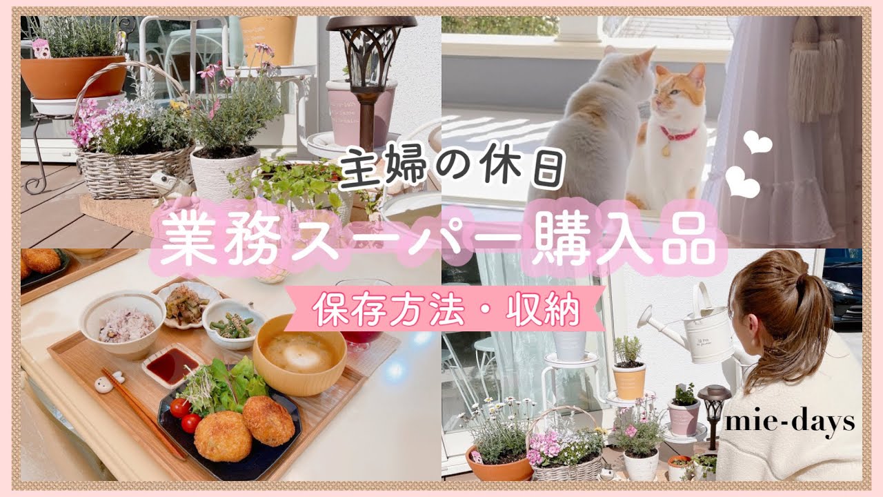 125.【業務スーパー】主婦の休日/購入した食材の保存法•収納/Seria購入品/夕食/ときどき猫