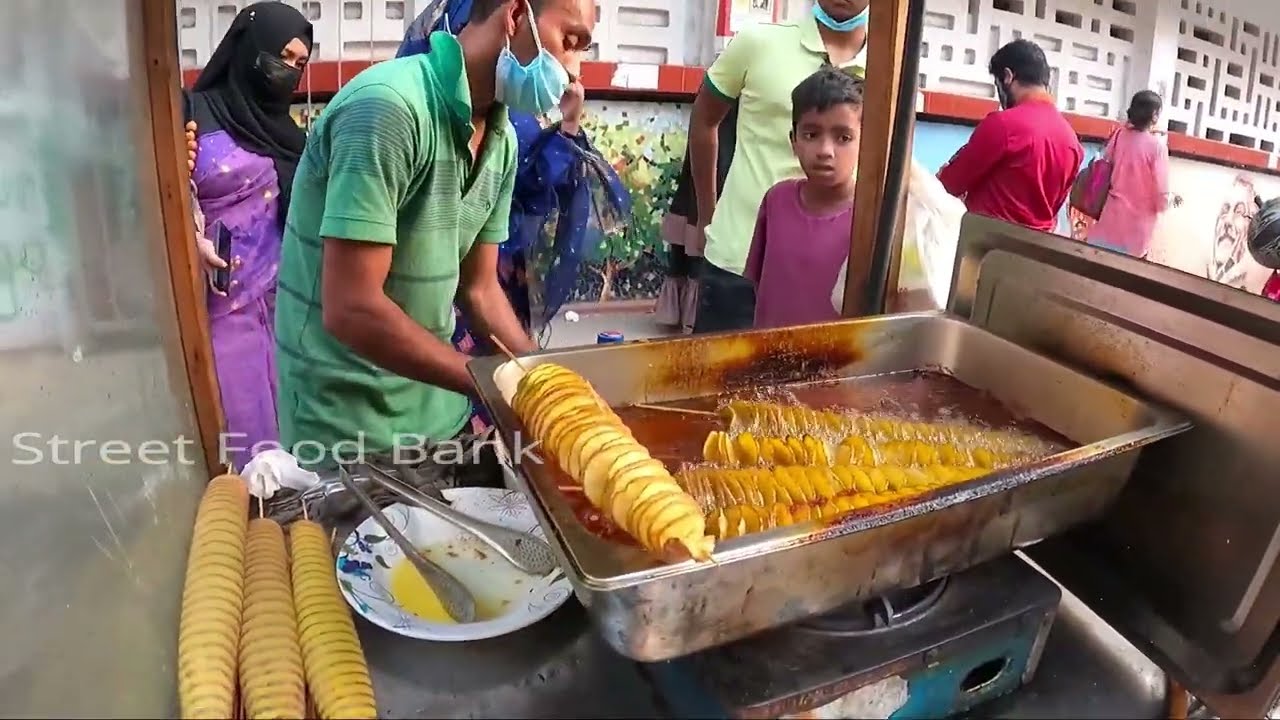 Master of Twister Potato | Dhaka Tornado Potato- 25 TK Only  | Street food Bank