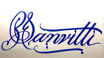 Sanvitti Name Signature Calligraphy Status | How to Draw, Cursive Calligraphy with Cut Marker