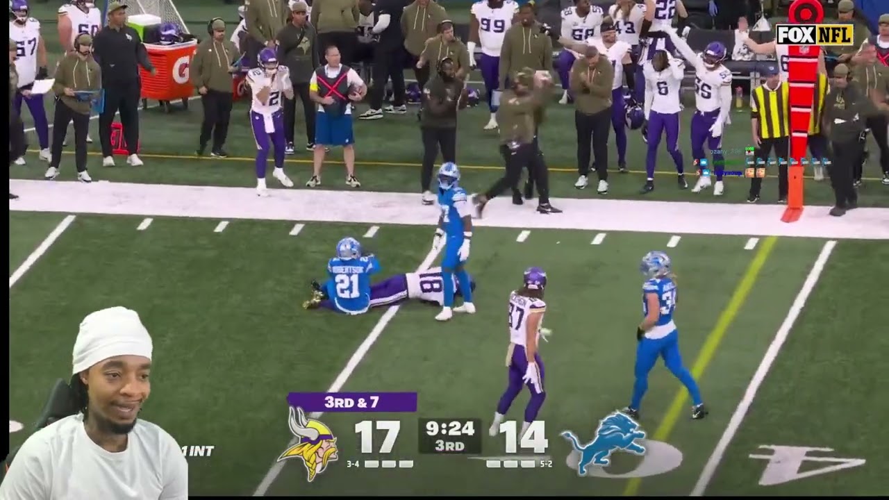 FlightReacts To Vikings vs. Detroit Lions Game Highlights | NFL 2025 Season Week 9!