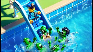 Zombie Apocalypse: Attack Police city from Swimming Pool