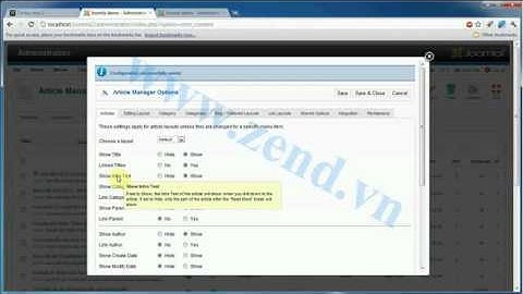 Bài 006   Cấu hình hệ thống bài viết Article trong Joomla   ZendVN