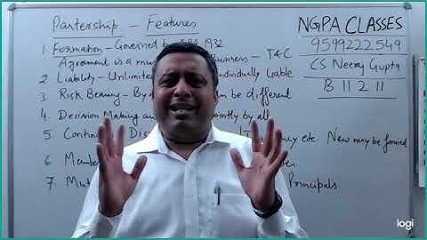 Business Studies Class 11.2.11 Features of Partnership | CS Neeraj Gupta | NGPA Classes | Rohini