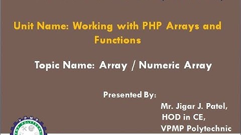Array With Numeric Array | 3350702 | DWPD | Mr. Jigar Patel