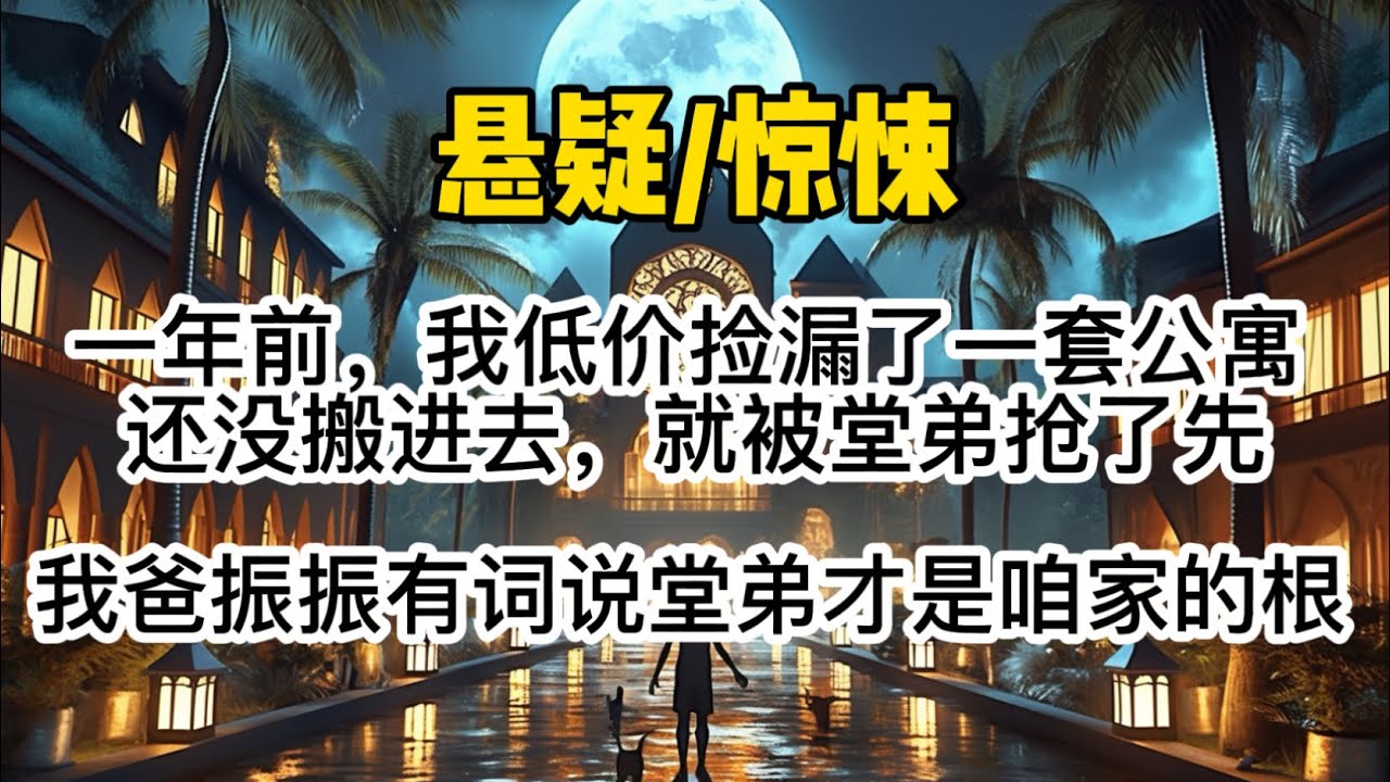 一年前，我低价捡漏了一套公寓。还没来得及搬进去，就被堂弟抢了先。我爸振振有词：「你堂弟才是咱家的根，房子必须留给他。」看着门框上狞笑的女鬼，我闭嘴了。#惊悚 #懸疑 #一口氣看完 