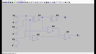 Full adder circuit design in Lt spice 