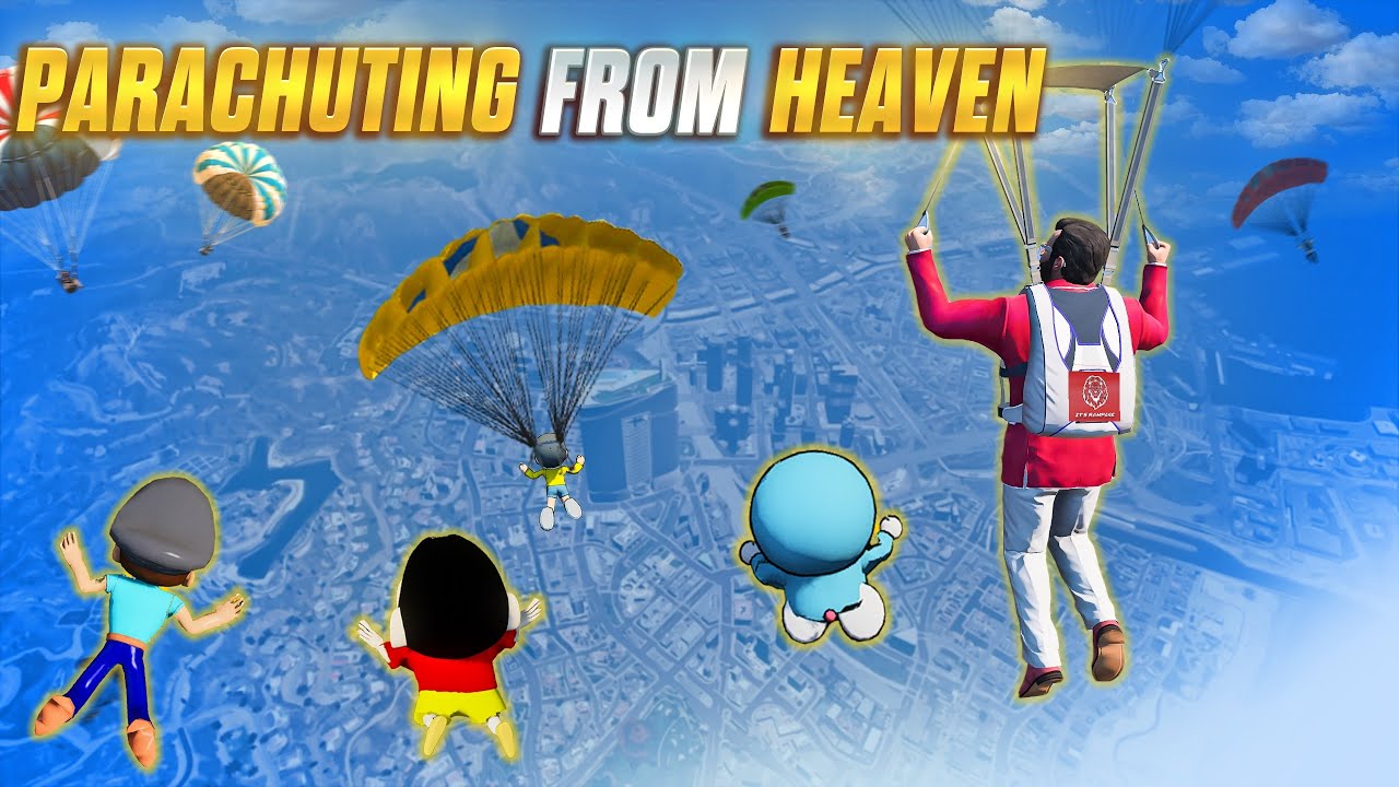 Parachuting From Heaven In GTA5 🎉🥳 Full Fun #gta5telugu #rampageboy #gta5 #bommalu #it'srampage