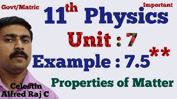 11 Physics|Example 7.5|Unit 7|Properties of Matter|sky physics