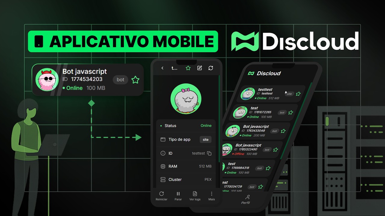 Hospede seus bots e sites direto pelo celular - Discloud 💚 - YouTube