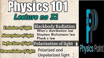 Phy101 lecture 32|Interaction of light with matter|Blackbody radiation|Wien