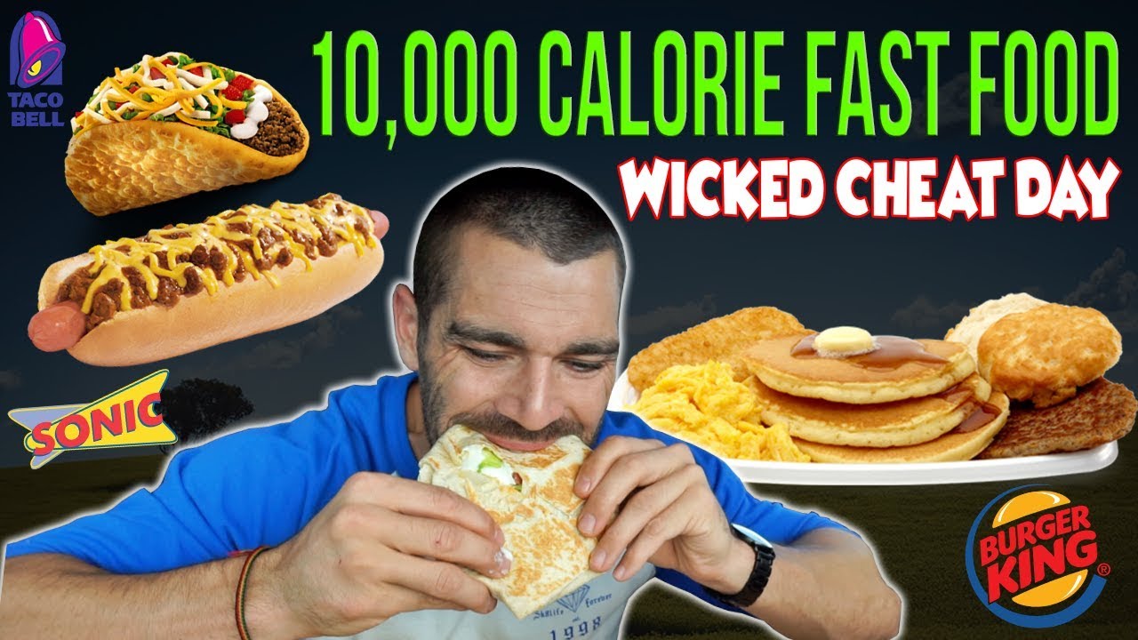 10,000 Calorie Fast Food Challenge | Wicked Cheat Day #54 - YouTube