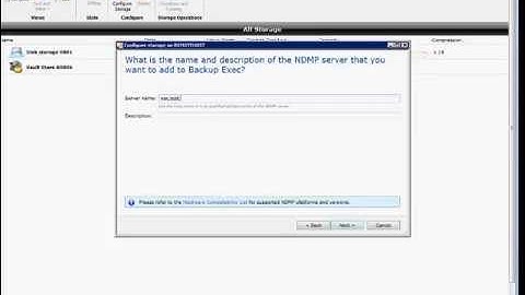How to setup NDMP (Network Data Management Protocol) on Backup exec 2012