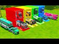 TRANSPORTING FIRE AND MIXER TRUCK, AMBULANCE, GARBAGE TRUCK, POLICE CAR TO GARAGE - FS22