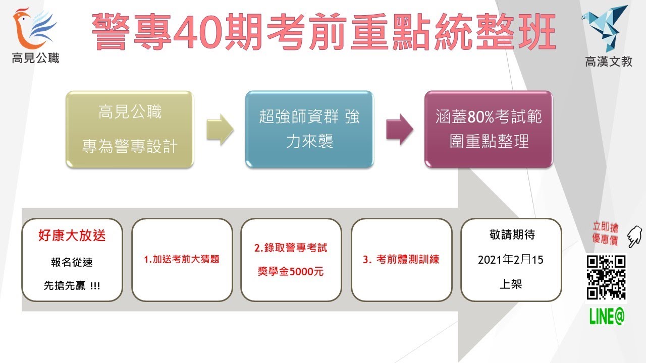 【高見公職】- 高漢文教 警專考前重點統整班_墨白老師國文分析