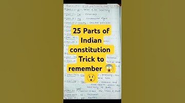 Trick to remember 25 parts of Indian constitution #tricks #ytshorts #indianconstitution #parts