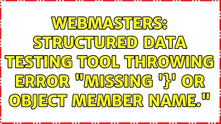Famous Webmasters: Structured Data Testing Tool throwing error "Missing '}' or object member name." Profile