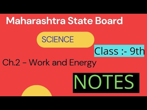 Maharashtra State Board || 9th || Science || Ch.2 - Work and Energy ...