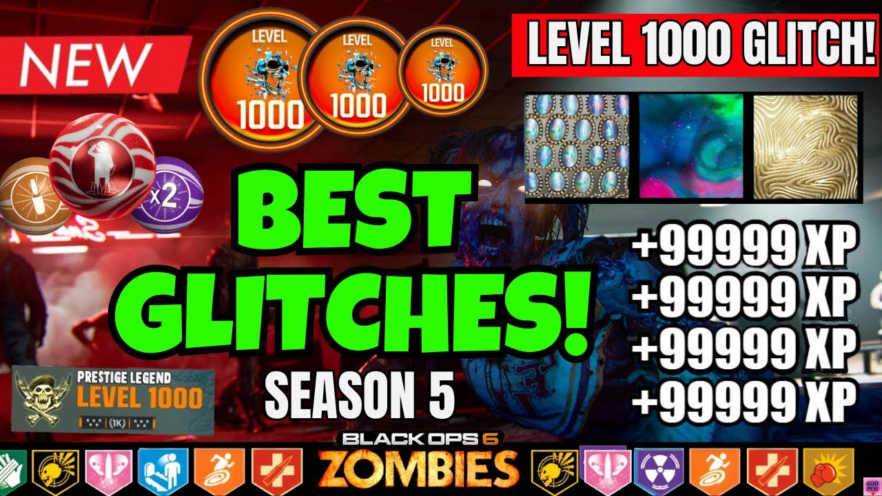 BEST GLITCHES in BO6 ZOMBIES SEASON 5 (Level 1000 XP, Godmode & Unlock All SOLO!) BO6 ZOMBIES GLITCH