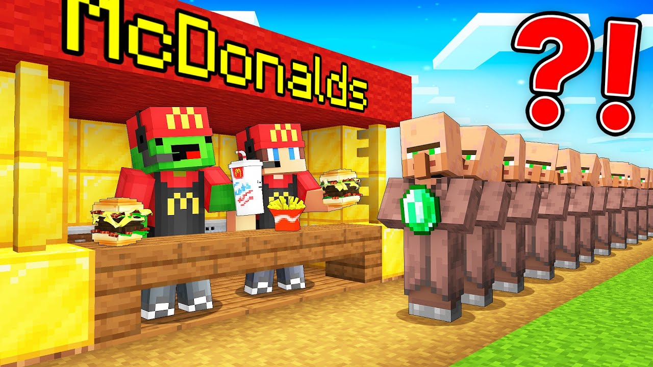 JJ and Mikey Open RICH MCDONALDS in Minecraft - Maizen - YouTube