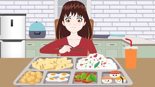 Asmr Mukbang Animation | Asmr Eating Sounds | Asmr Drinking Sounds | Asmr Animation Food Mukbang