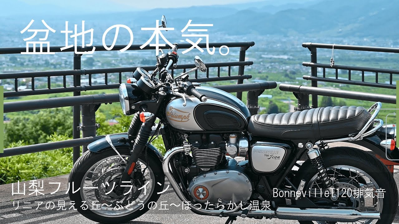 山梨フルーツ盆地ツーリング（ボンネビル t120排気音）#bonnevillet120