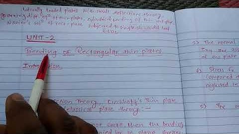 Theory of plates, introduction, assumptions of small deflection theory