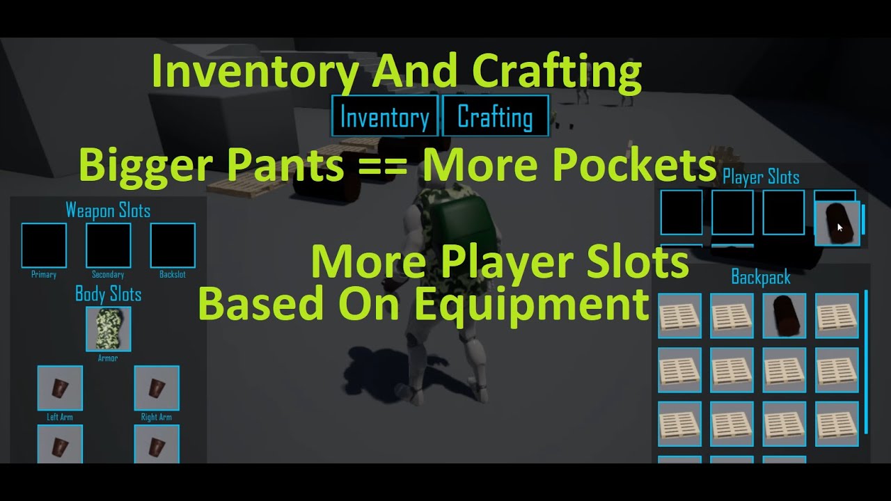 UE4 Inventory And Crafting / Extra slots from equipment - YouTube