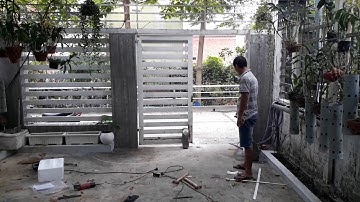 LÀM CỔNG XẾP INOX TỰ ĐỘNG TẠI NGHĨA HÀNH - 0907 866 522 - QUẢNG NGÃI