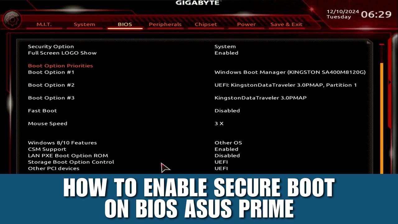 How To Enable Secure Boot On BIOS Asus Prime [Tutorial] - YouTube