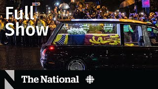 CBC News: The National | Queen's journey home, Ontario shootings, Cost of living