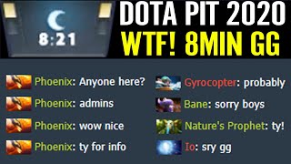 8Min Fastest GG!!? WTF Dota Pit 2020 - Lmao 100.000 Ping Lag Is True Dota 2 Pro Gameplay