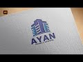 Logo Design in Adobe Illustrator Ayan Home &amp; Designs Logo