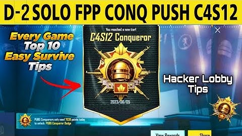Solo fpp rank push C4S12 | Solo fpp conqueror Tips #solofppconqueror #solofpprankpushtoconqueror