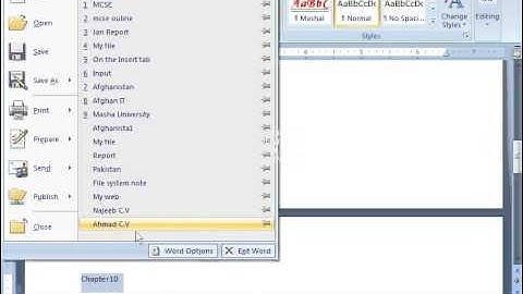 MS Word 2007 Part 4) Office Button Option in Dari / Farsi Omar Akbari